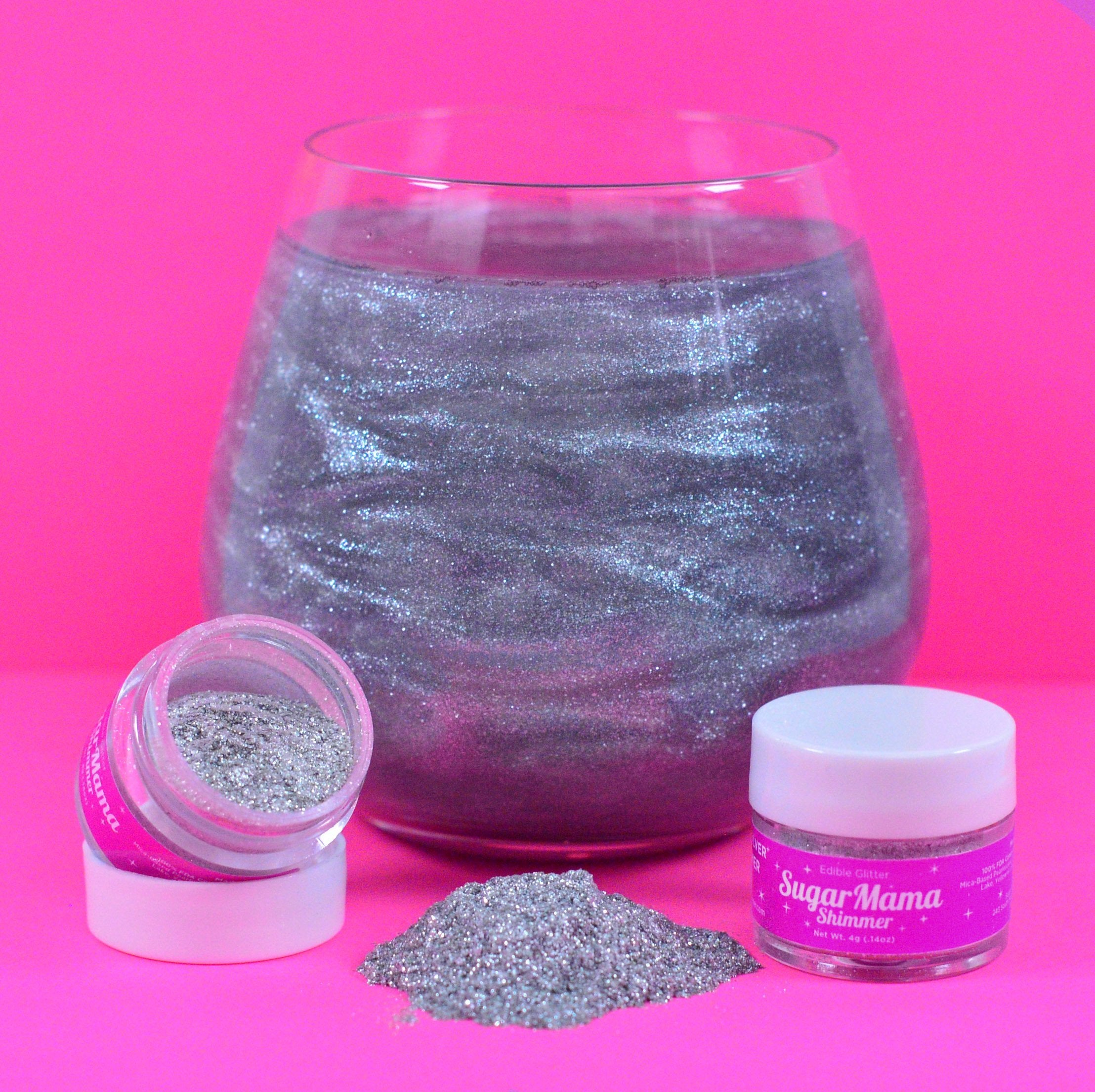 Silver Edible Glitter  Mercury Luxe Edible Glitter for Drinks & Cakes -  Sweets & Treats™