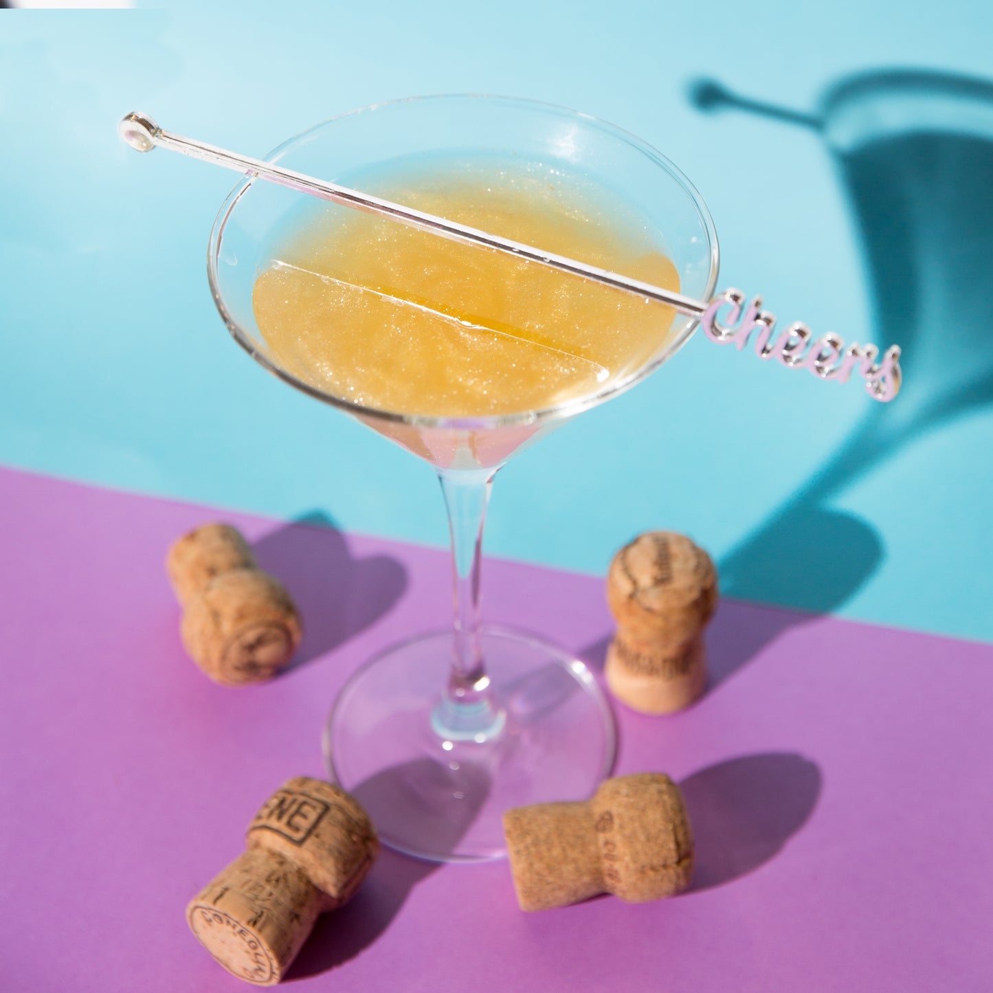 Harlow Gold Shimmer - Sugar Mama Shimmer - Gold Edible Drink Glitter in Martini Glass